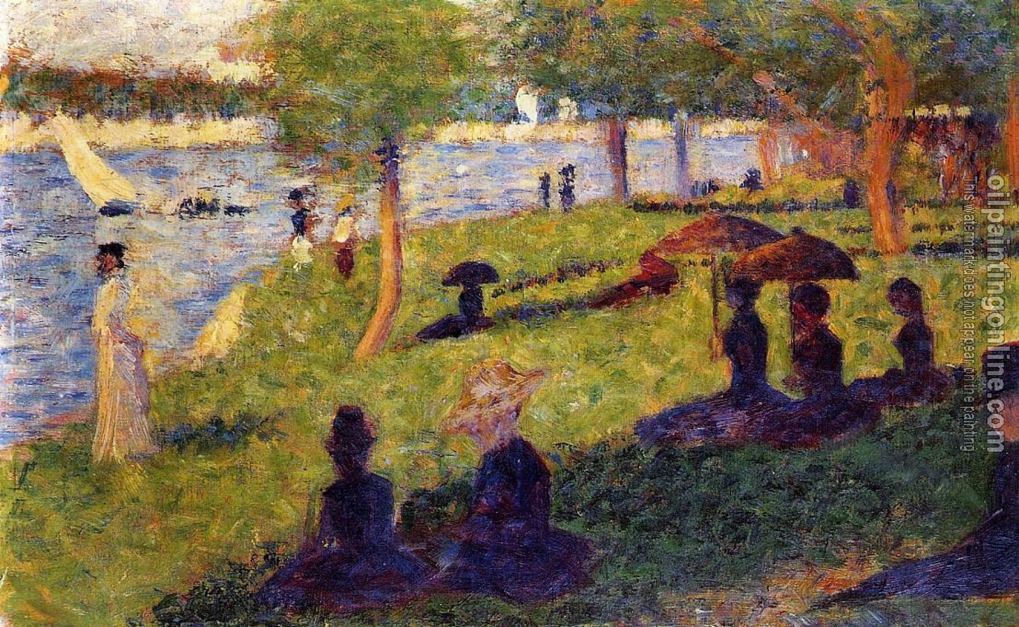 Seurat, Georges - La Grande Jatte, Woman Fishing and Seated Figures